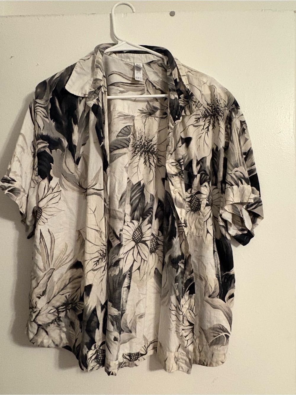 stars above Black and White Swirl Button-Up